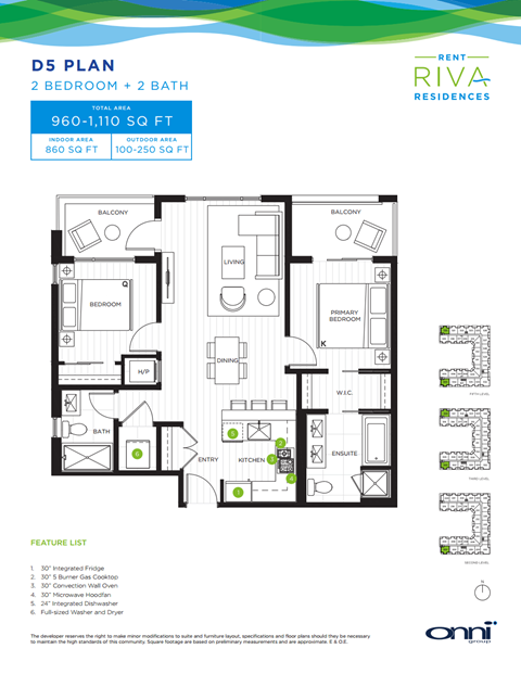 Floor plan for 2 beds, 2 baths, 865 sqft